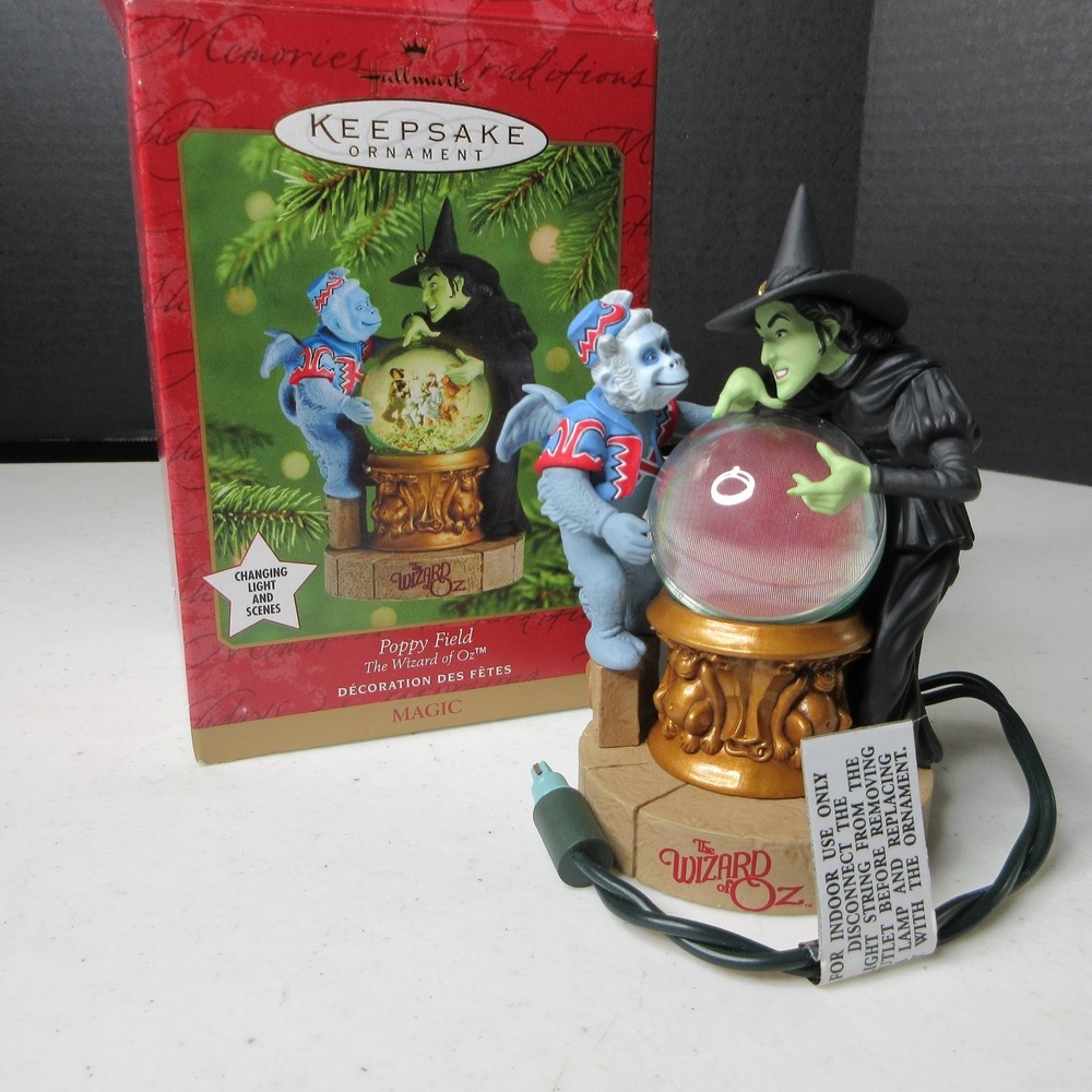 Hallmark Keepsake The Wizard of Oz Poppy Field Magic Light Ornament 2001 Witch